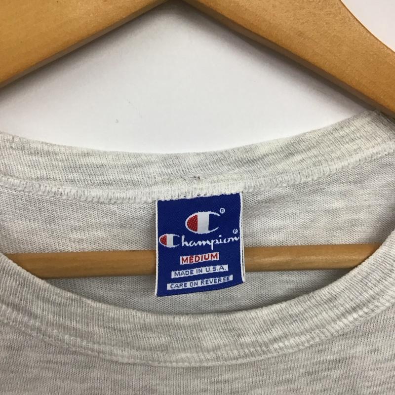チャンピオン Champion Tシャツ 半袖 半袖カットソー プリントTシャツ クルーネックカットソー M ロゴ、文字 灰 / グレー / gray メンズ USED 古着 中古 10156724
