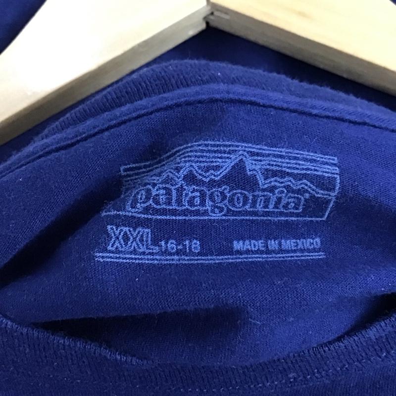 パタゴニア patagonia Tシャツ 半袖 半袖カットソー プリントTシャツ クルーネックカットソー XXL ロゴ、文字 紺 / ネイビー / navy メンズ USED 古着 中古 10156725