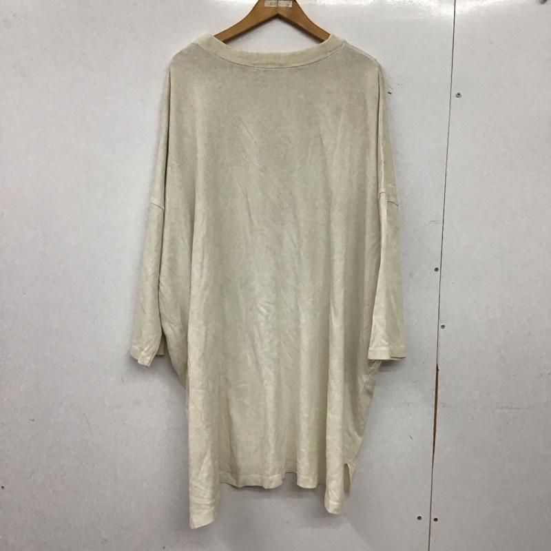 ミルクフェド MILKFED. ワンピース ひざ丈スカート 03191952 BAR BIG SILHOUETTE DRESS ビッグシルエット ONE SIZE ロゴ、文字 オフホワイト / オフホワイト / レディース USED 古着 中古 10156727