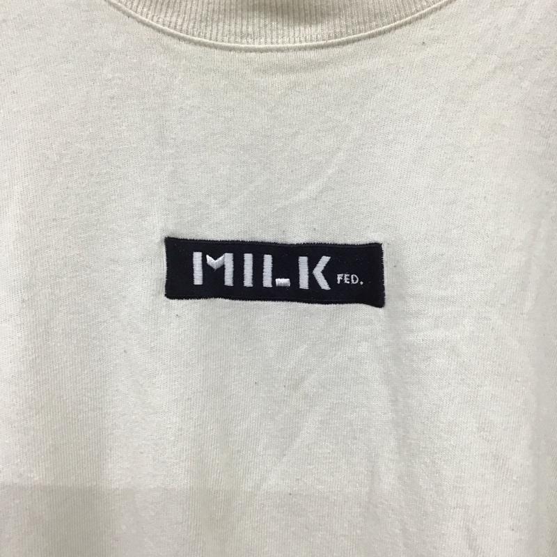 ミルクフェド MILKFED. ワンピース ひざ丈スカート 03191952 BAR BIG SILHOUETTE DRESS ビッグシルエット ONE SIZE ロゴ、文字 オフホワイト / オフホワイト / レディース USED 古着 中古 10156727