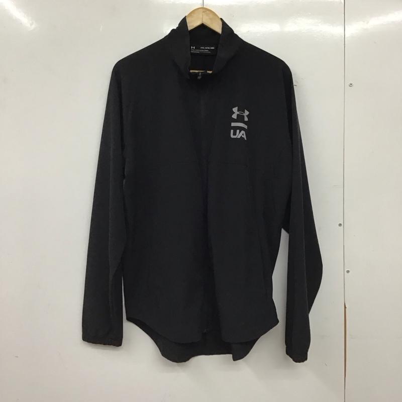 アンダーアーマー UNDER ARMOUR ジャケット、上着 ジャンパー、ブルゾン ジップアップジャケット アウター スタンドカラー XXL ロゴ、文字 黒 / ブラック / black メンズ USED 古着 中古 10156731