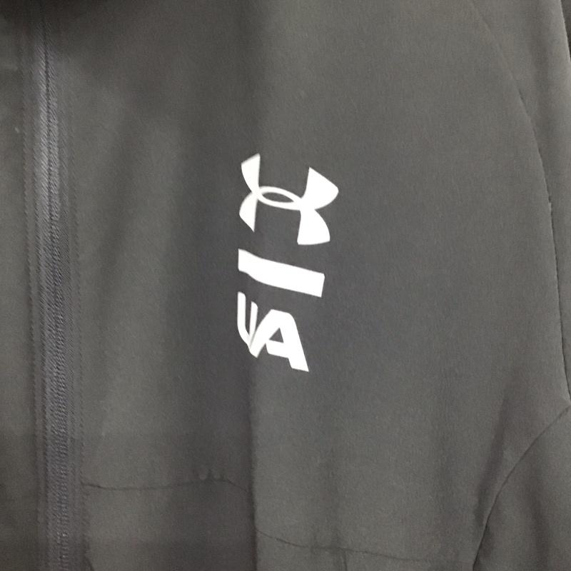 アンダーアーマー UNDER ARMOUR ジャケット、上着 ジャンパー、ブルゾン ジップアップジャケット アウター スタンドカラー XXL ロゴ、文字 黒 / ブラック / black メンズ USED 古着 中古 10156731