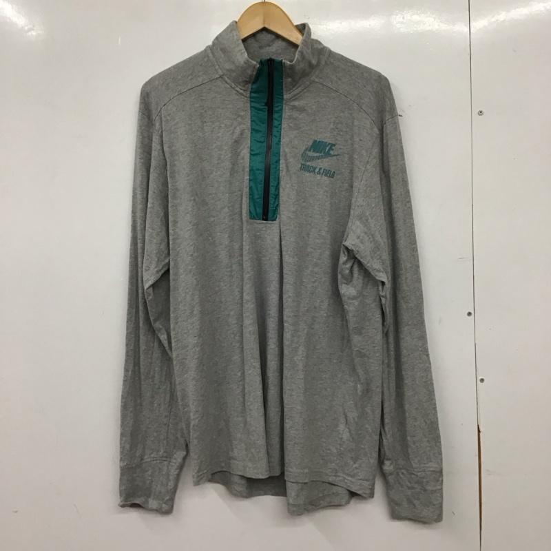 ナイキ NIKE ワンピース ミニスカート 長袖ワンピース ジップアップネック L ロゴ、文字 灰 / グレー / gray レディース USED 古着 中古 10156743