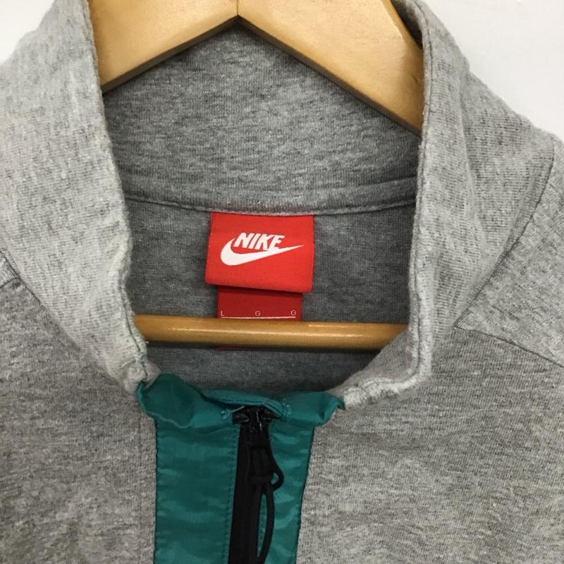ナイキ NIKE ワンピース ミニスカート 長袖ワンピース ジップアップネック L ロゴ、文字 灰 / グレー / gray レディース USED 古着 中古 10156743