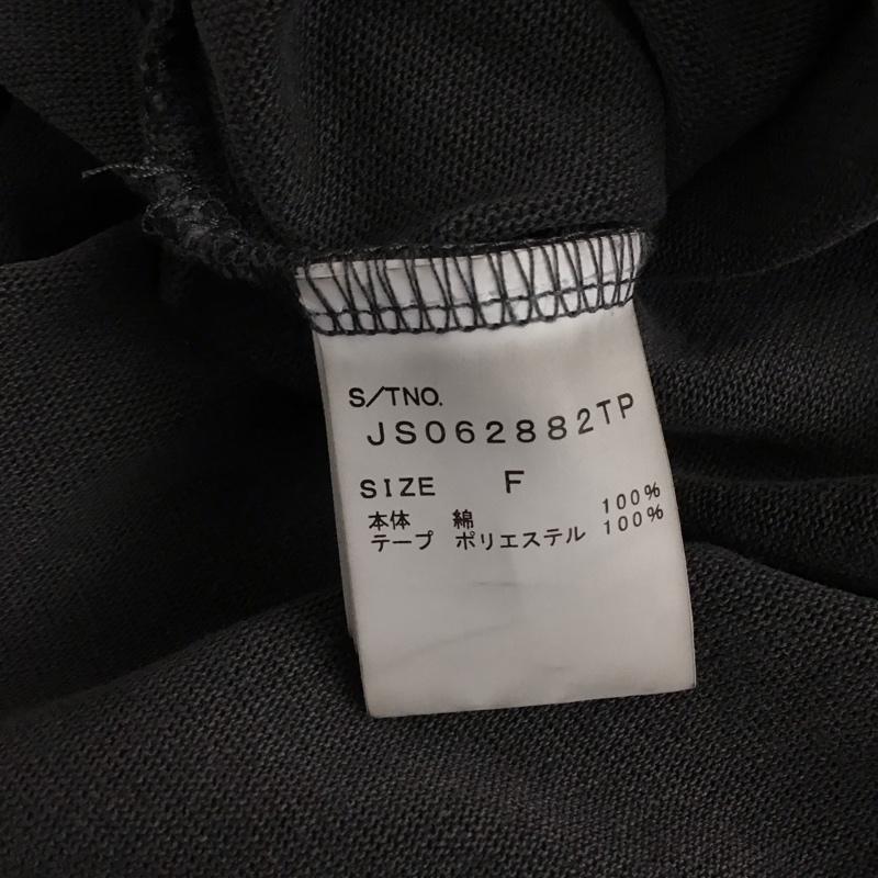 ジーナシス JEANASIS カットソー 半袖 半袖カットソー 無地Tシャツ クルーネックカットソー FREE 無地 ダークグレー / ダークグレー / レディース USED 古着 中古 10156749