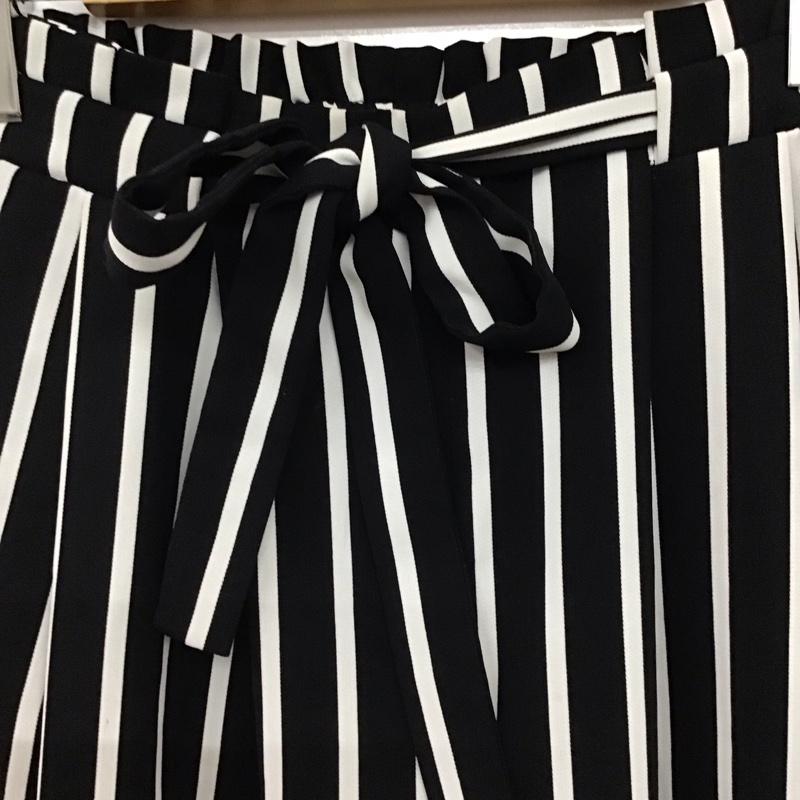 ザラベーシック ZARA BASIC パンツ ワークパンツ、ペインターパンツ ワイドパンツ カジュアルパンツ ワークパンツ S ストライプ 白 / ホワイト / white X 黒 / ブラック / black レディース USED 古着 中古 10156759
