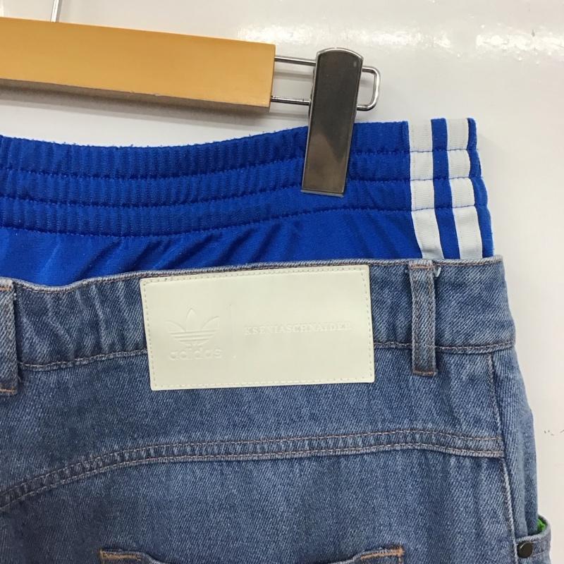 アディダス adidas パンツ デニム、ジーンズ デニムパンツ ワイドパンツ カジュアルパンツ 33インチ 無地 インディゴ / インディゴ / Indigo レディース USED 古着 中古 10156762