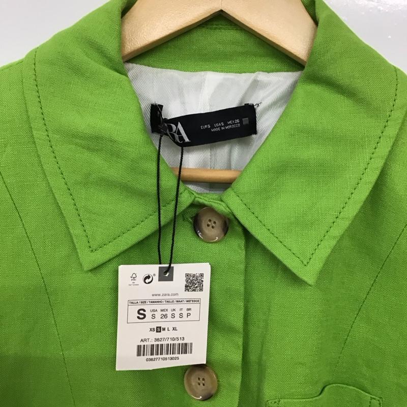 ザラ ZARA ジャケット、上着 ジャケット、ブレザー カジュアルジャケット アウター カラージャケット S 無地 薄緑 / ライトグリーン / レディース USED 古着 中古 10156764