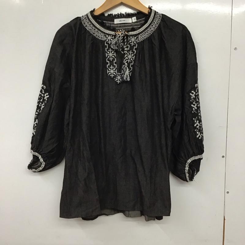 ニコアンド niko and... カットソー 長袖 長袖カットソー 3 刺繍 ダークグレー / ダークグレー / レディース USED 古着 中古 10156766
