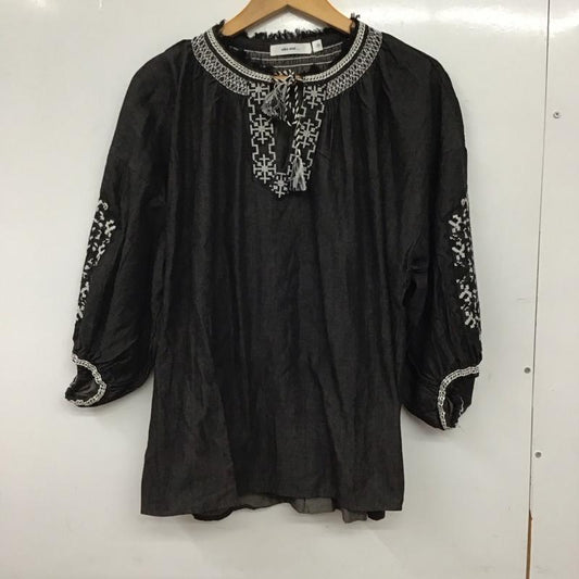 ニコアンド niko and... カットソー 長袖 長袖カットソー 3 刺繍 ダークグレー / ダークグレー / レディース USED 古着 中古 10156766