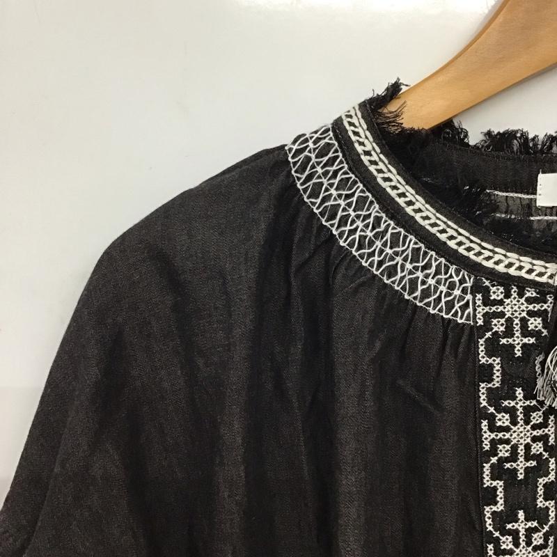 ニコアンド niko and... カットソー 長袖 長袖カットソー 3 刺繍 ダークグレー / ダークグレー / レディース USED 古着 中古 10156766
