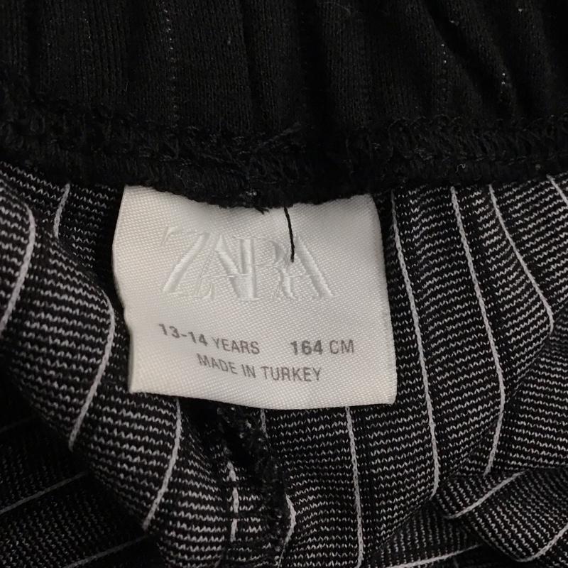 ザラ ZARA パンツ ワークパンツ、ペインターパンツ ワイドパンツ カジュアルパンツ ワークパンツ ストライプ 黒 / ブラック / black ガールズ USED 古着 中古 10156772