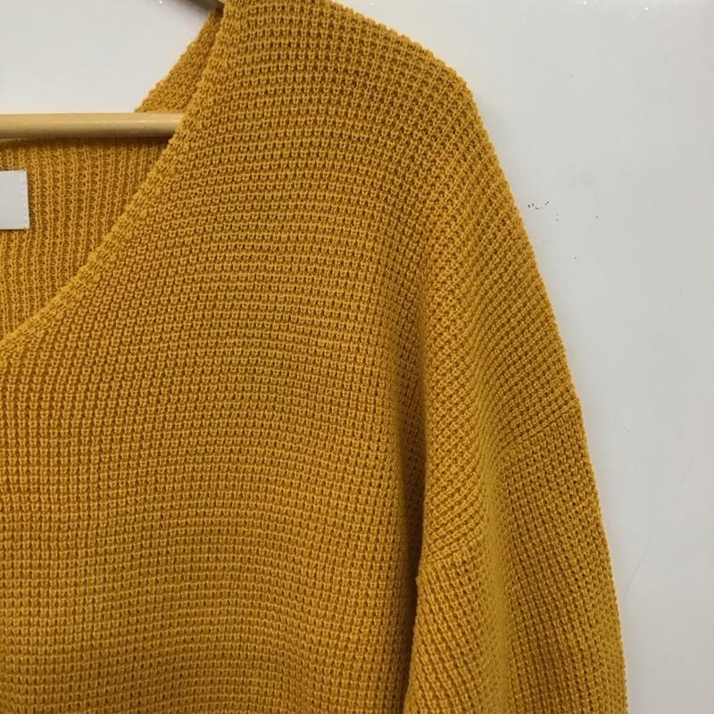 アズールバイマウジー AZUL BY MOUSSY ニット、セーター 七分袖 250BSA70-481C S 無地 黄 / イエロー / yellow レディース USED 古着 中古 10156781