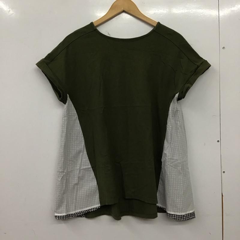 スタディオクリップ studio CLIP カットソー 半袖 無地 X ドット カーキ / カーキ / khaki レディース USED 古着 中古 10156782