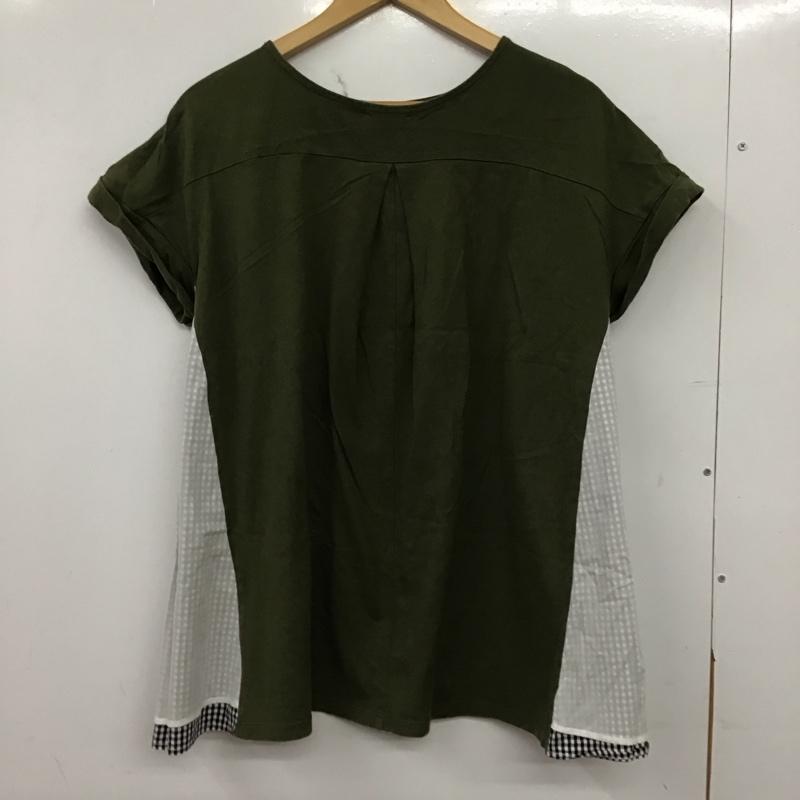 スタディオクリップ studio CLIP カットソー 半袖 無地 X ドット カーキ / カーキ / khaki レディース USED 古着 中古 10156782