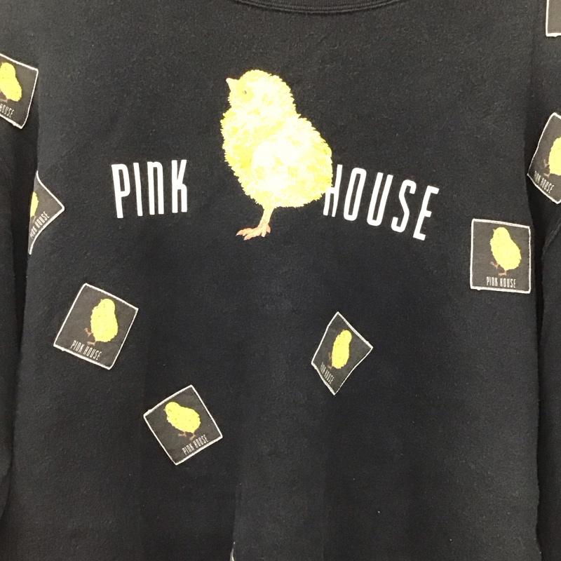 ピンクハウス PINK HOUSE トレーナー 長袖 L ロゴ、文字 黒 / ブラック / black レディース USED 古着 中古 10156788