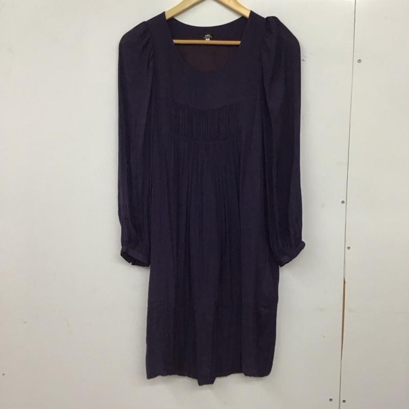 イネド INED ワンピース ひざ丈スカート 無地 紫 / パープル / purple レディース USED 古着 中古 10156793