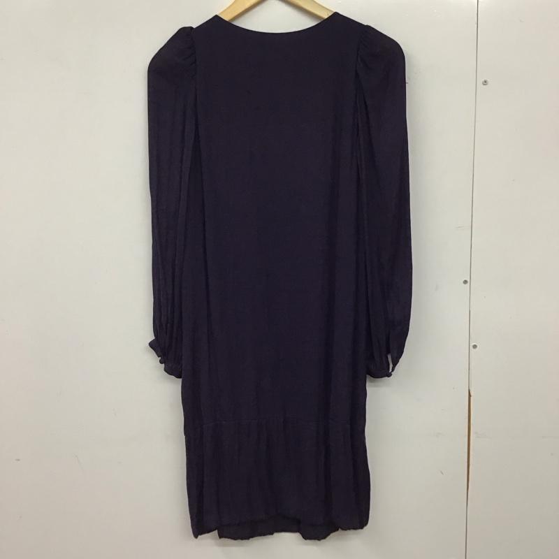 イネド INED ワンピース ひざ丈スカート 無地 紫 / パープル / purple レディース USED 古着 中古 10156793