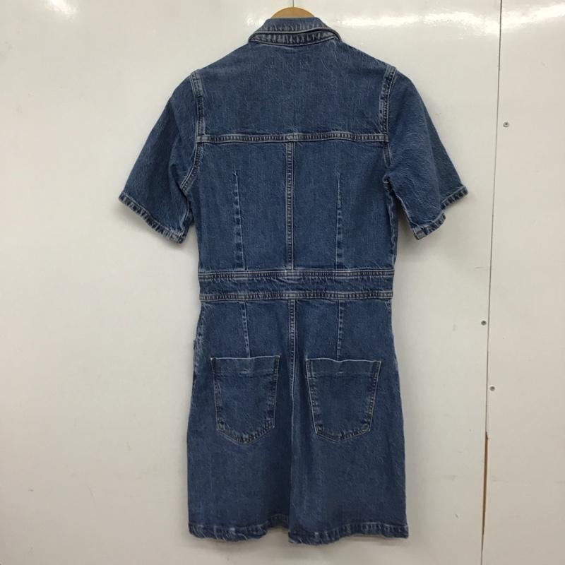 ザラ ZARA ワンピース ひざ丈スカート デニムワンピース フロントボタン M 無地 インディゴ / インディゴ / Indigo レディース USED 古着 中古 10156794