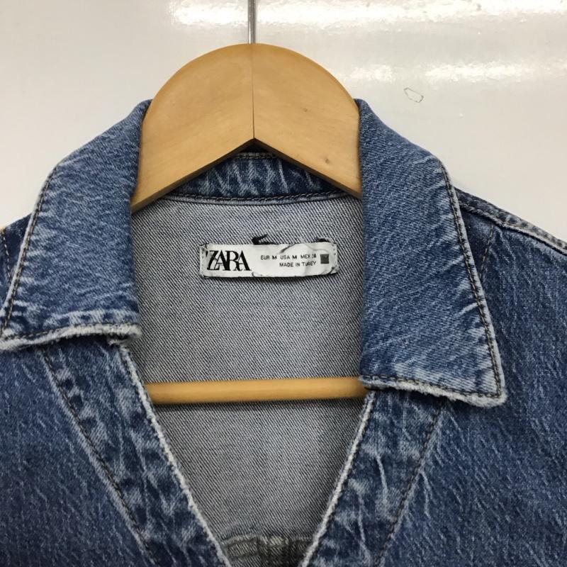 ザラ ZARA ワンピース ひざ丈スカート デニムワンピース フロントボタン M 無地 インディゴ / インディゴ / Indigo レディース USED 古着 中古 10156794