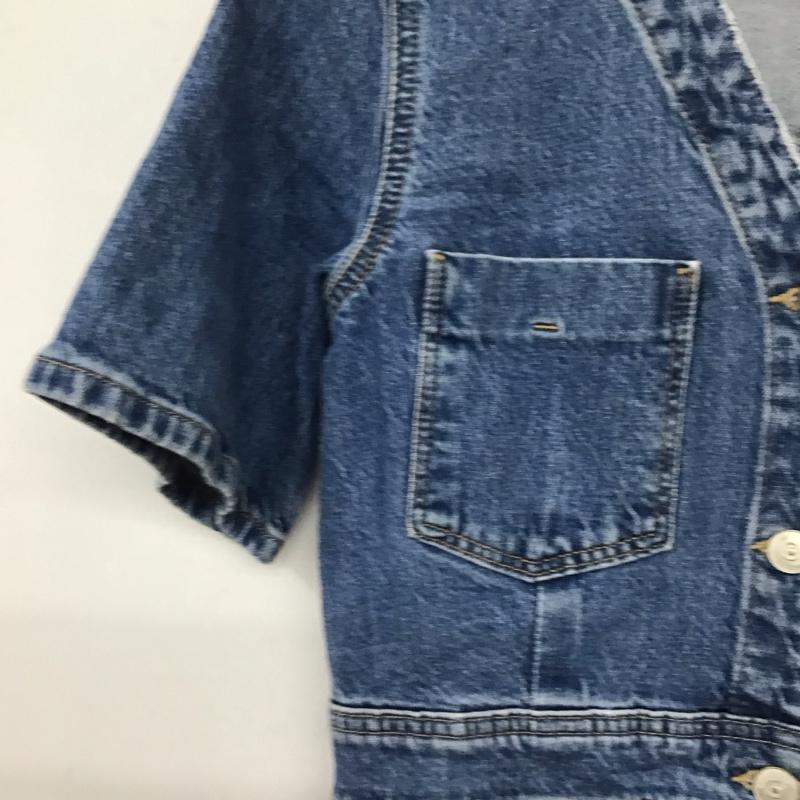 ザラ ZARA ワンピース ひざ丈スカート デニムワンピース フロントボタン M 無地 インディゴ / インディゴ / Indigo レディース USED 古着 中古 10156794