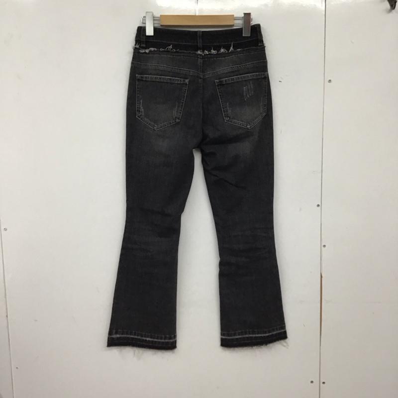 ディジット d zzit パンツ デニム、ジーンズ デニムパンツ スリムパンツ カジュアルパンツ ストレッチパンツ 26インチ 無地 X ダメージ加工 ダークグレー / ダークグレー / レディース USED 古着 中古 10156803