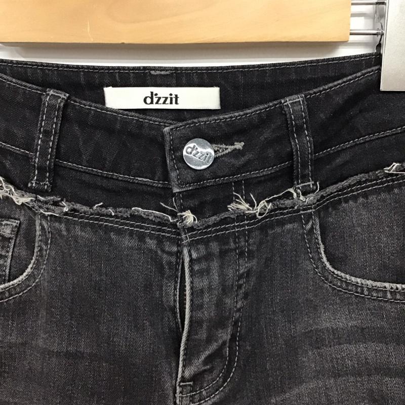 ディジット d zzit パンツ デニム、ジーンズ デニムパンツ スリムパンツ カジュアルパンツ ストレッチパンツ 26インチ 無地 X ダメージ加工 ダークグレー / ダークグレー / レディース USED 古着 中古 10156803