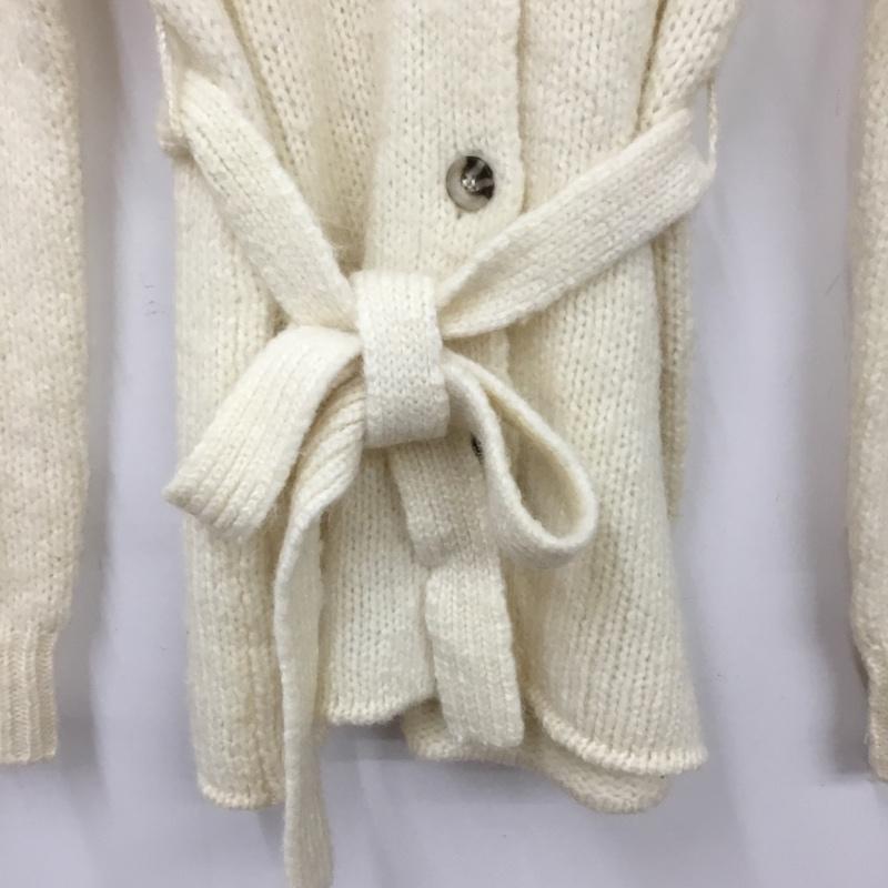 ザラ ZARA カーディガン 長袖 長袖ニットカーディガン 前ボタン M 無地 アイボリー / アイボリー / レディース USED 古着 中古 10156804