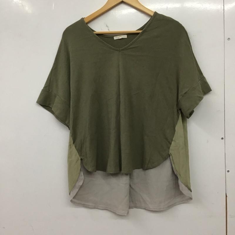 スタディオクリップ studio CLIP カットソー 半袖 M 無地 カーキ / カーキ / khaki レディース USED 古着 中古 10156810