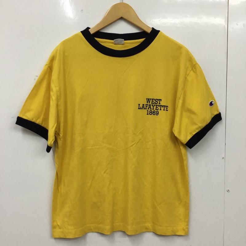 チャンピオン Champion Tシャツ 半袖 半袖カットソー プリントTシャツ クルーネックカットソー M ロゴ、文字 黄 / イエロー / yellow レディース USED 古着 中古 10156818
