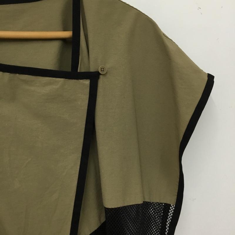 ジャバ Java ベスト ベスト ノースリーブベスト 前ボタン M 無地 カーキ / カーキ / khaki レディース USED 古着 中古 10156823