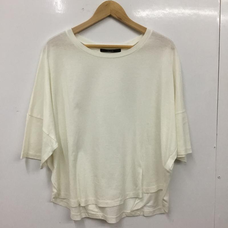 ミューニック Munich Tシャツ 半袖 半袖カットソー 無地Tシャツ クルーネックカットソー S 無地 アイボリー / アイボリー / レディース USED 古着 中古 10156826