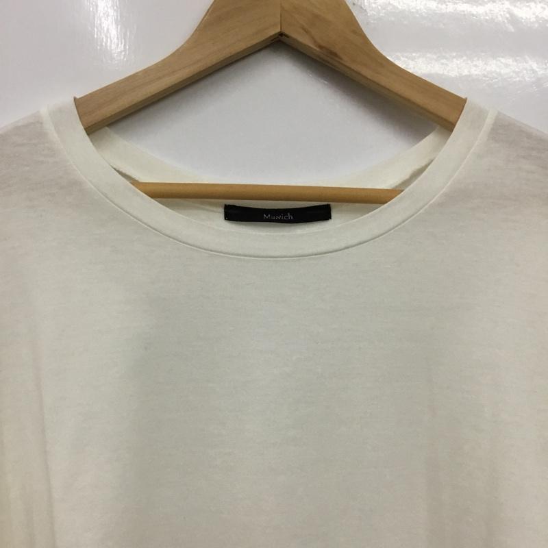 ミューニック Munich Tシャツ 半袖 半袖カットソー 無地Tシャツ クルーネックカットソー S 無地 アイボリー / アイボリー / レディース USED 古着 中古 10156826
