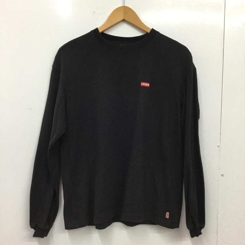チャムス CHUMS Tシャツ 長袖 長袖カットソー プリントカットソー クルーネック L ロゴ、文字 黒 / ブラック / black レディース USED 古着 中古 10156827