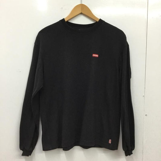 チャムス CHUMS Tシャツ 長袖 長袖カットソー プリントカットソー クルーネック L ロゴ、文字 黒 / ブラック / black レディース USED 古着 中古 10156827