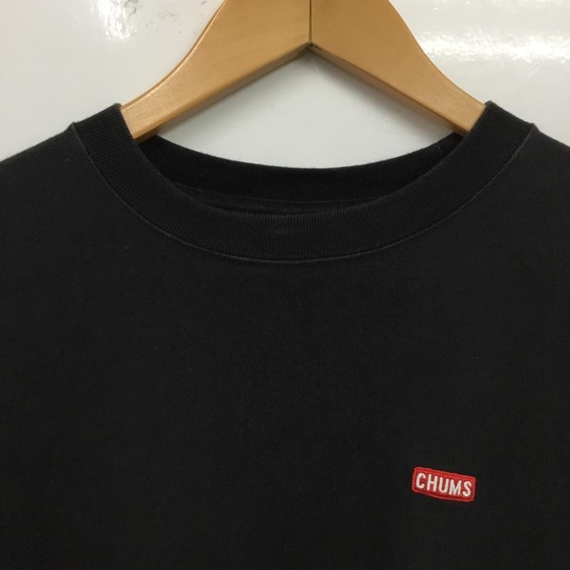 チャムス CHUMS Tシャツ 長袖 長袖カットソー プリントカットソー クルーネック L ロゴ、文字 黒 / ブラック / black レディース USED 古着 中古 10156827