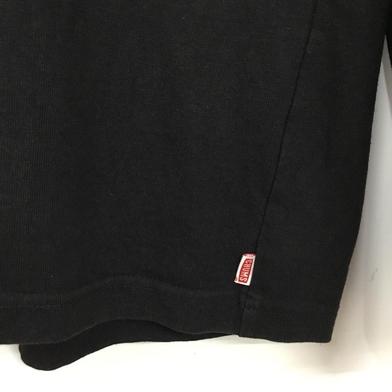 チャムス CHUMS Tシャツ 長袖 長袖カットソー プリントカットソー クルーネック L ロゴ、文字 黒 / ブラック / black レディース USED 古着 中古 10156827