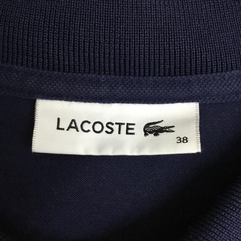 ラコステ LACOSTE ポロシャツ 半袖 半袖ポロシャツ カラーシャツ 半袖カットソー 38 ロゴ、文字 紺 / ネイビー / navy レディース USED 古着 中古 10156828