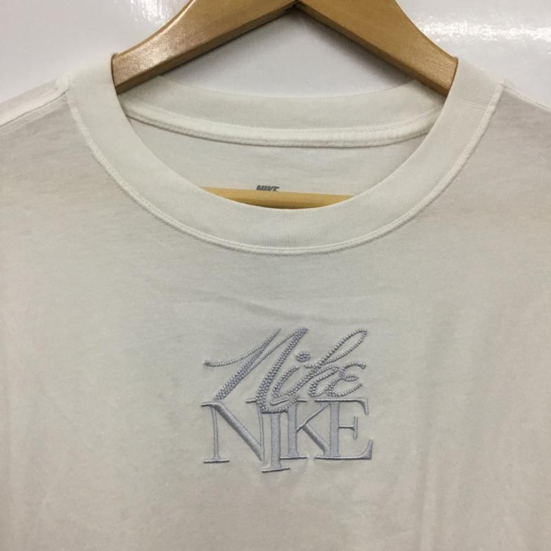 ナイキ NIKE Tシャツ 半袖 半袖カットソー プリントTシャツ クルーネックカットソー L ロゴ、文字 白 / ホワイト / white レディース USED 古着 中古 10156830