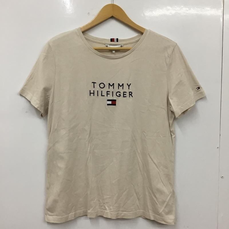 トミーヒルフィガー TOMMY HILFIGER Tシャツ 半袖 半袖カットソー プリントTシャツ クルーネックカットソー L ロゴ、文字 ベージュ / ベージュ / beige レディース USED 古着 中古 10156831