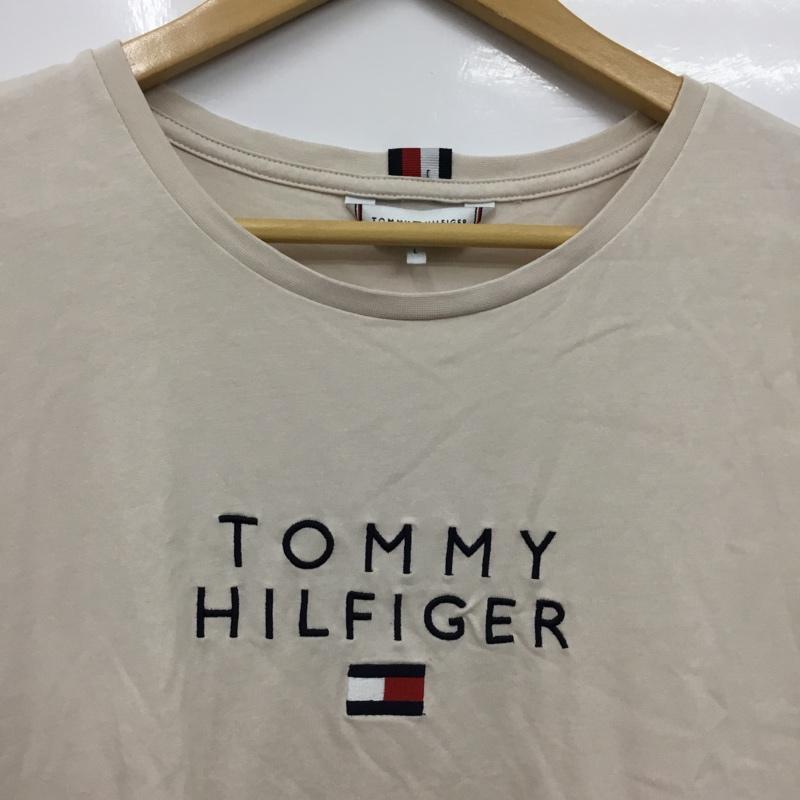 トミーヒルフィガー TOMMY HILFIGER Tシャツ 半袖 半袖カットソー プリントTシャツ クルーネックカットソー L ロゴ、文字 ベージュ / ベージュ / beige レディース USED 古着 中古 10156831