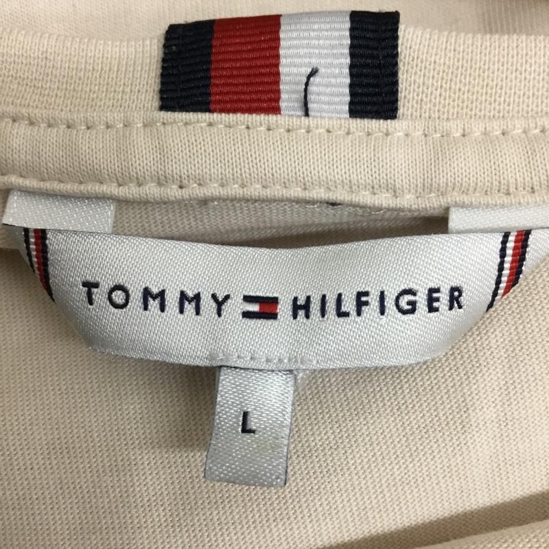 トミーヒルフィガー TOMMY HILFIGER Tシャツ 半袖 半袖カットソー プリントTシャツ クルーネックカットソー L ロゴ、文字 ベージュ / ベージュ / beige レディース USED 古着 中古 10156831