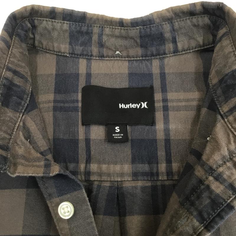 ハーレー Hurley シャツ、ブラウス 半袖 Hurley 半袖シャツ チェック柄 S チェック 紺 / ネイビー / navy X チャコールグレー / チャコールグレー / メンズ USED 古着 中古 10156837