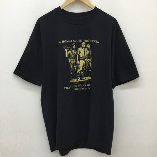 ヘインズ HANES Tシャツ 半袖 Hanes 半袖 Tシャツ ベトナム戦争 慰霊碑 兵士 XL プリント 黒 / ブラック / black メンズ USED 古着 中古 10156840