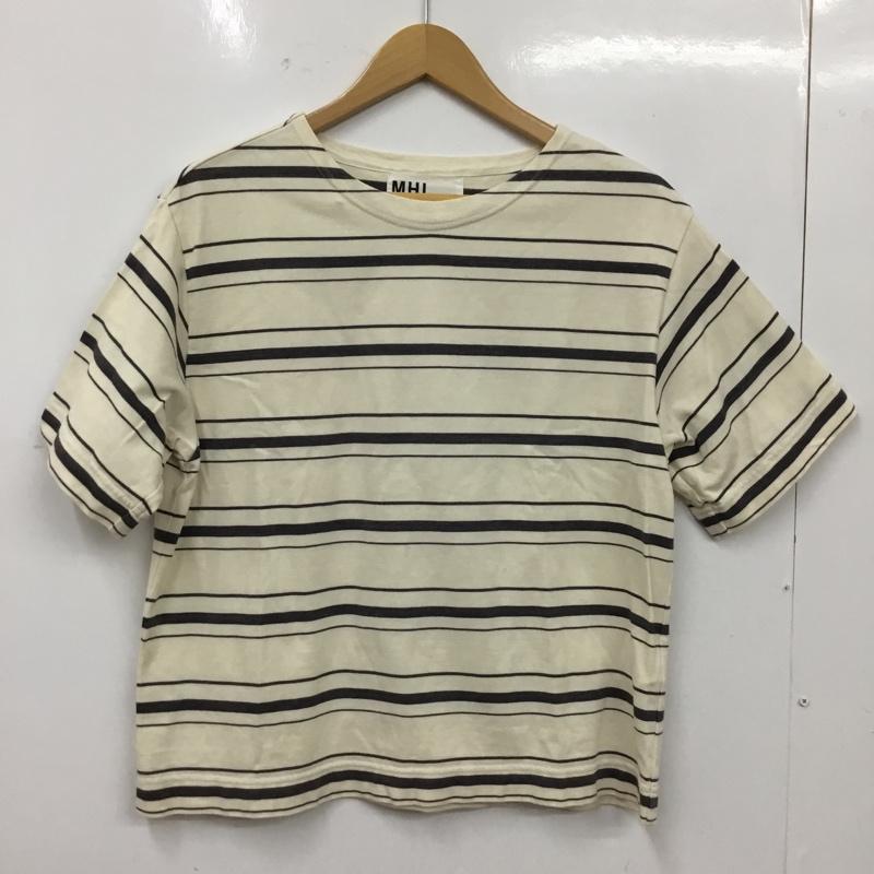 エムエイチエル MHL. Tシャツ 半袖 半袖カットソー プリントTシャツ クルーネックカットソー 2 ボーダー柄 アイボリー / アイボリー / レディース USED 古着 中古 10156843