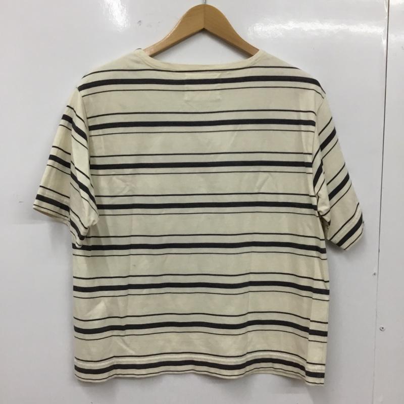 エムエイチエル MHL. Tシャツ 半袖 半袖カットソー プリントTシャツ クルーネックカットソー 2 ボーダー柄 アイボリー / アイボリー / レディース USED 古着 中古 10156843