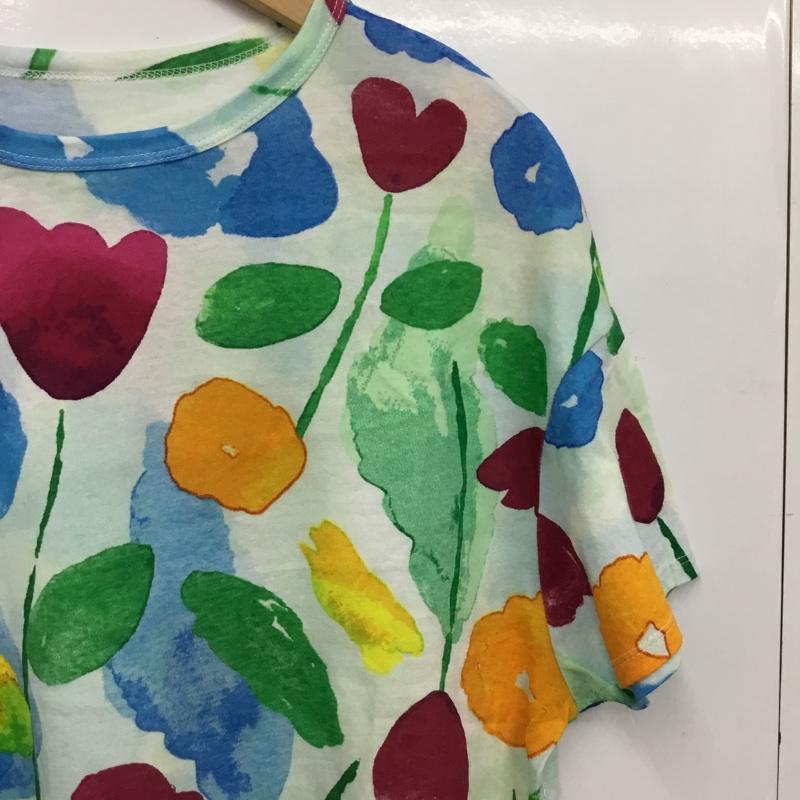 ザラ ZARA Tシャツ 半袖 半袖カットソー プリントTシャツ クルーネックカットソー プリント マルチカラー / マルチカラー / multicolor レディース USED 古着 中古 10156844