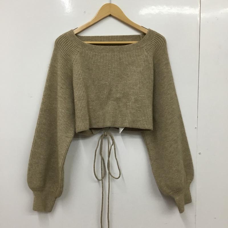 ナイスクラップ NICE CLAUP ニット、セーター 長袖 長袖ニットカットソー クルーネック セーター M 無地 ベージュ / ベージュ / beige レディース USED 古着 中古 10156846
