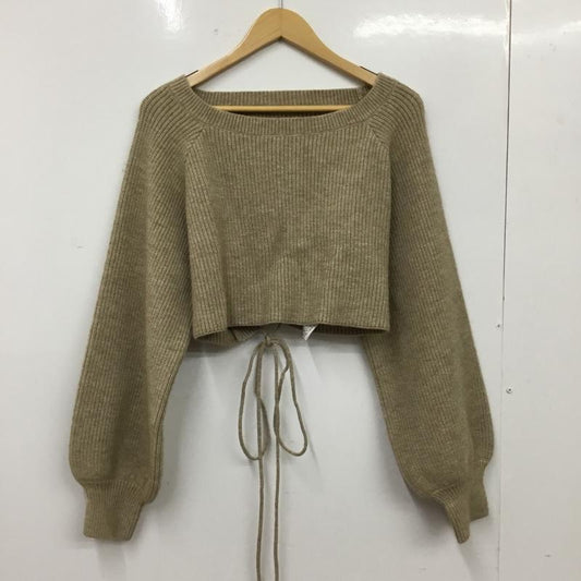 ナイスクラップ NICE CLAUP ニット、セーター 長袖 長袖ニットカットソー クルーネック セーター M 無地 ベージュ / ベージュ / beige レディース USED 古着 中古 10156846