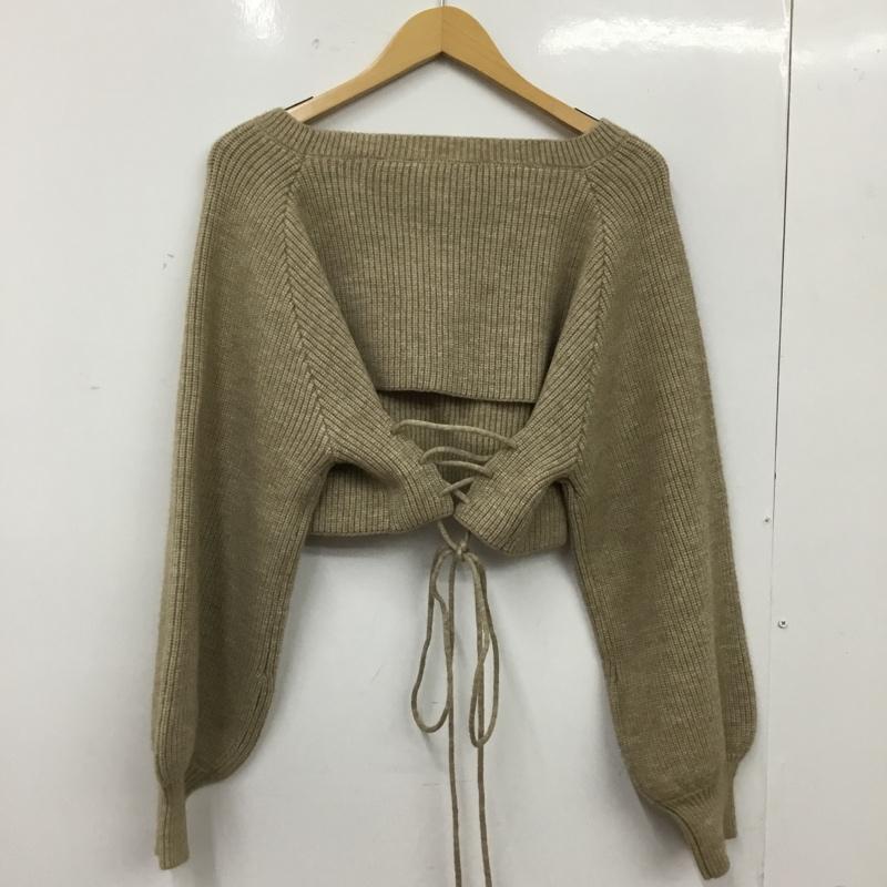 ナイスクラップ NICE CLAUP ニット、セーター 長袖 長袖ニットカットソー クルーネック セーター M 無地 ベージュ / ベージュ / beige レディース USED 古着 中古 10156846